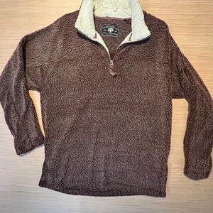 Live oak Maroon  Sherpa Quarter-Zip Sweater small